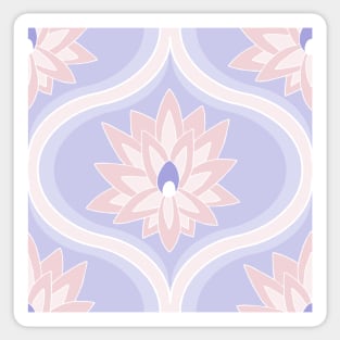 candy and periwinkle lotus flower ogee pattern Sticker